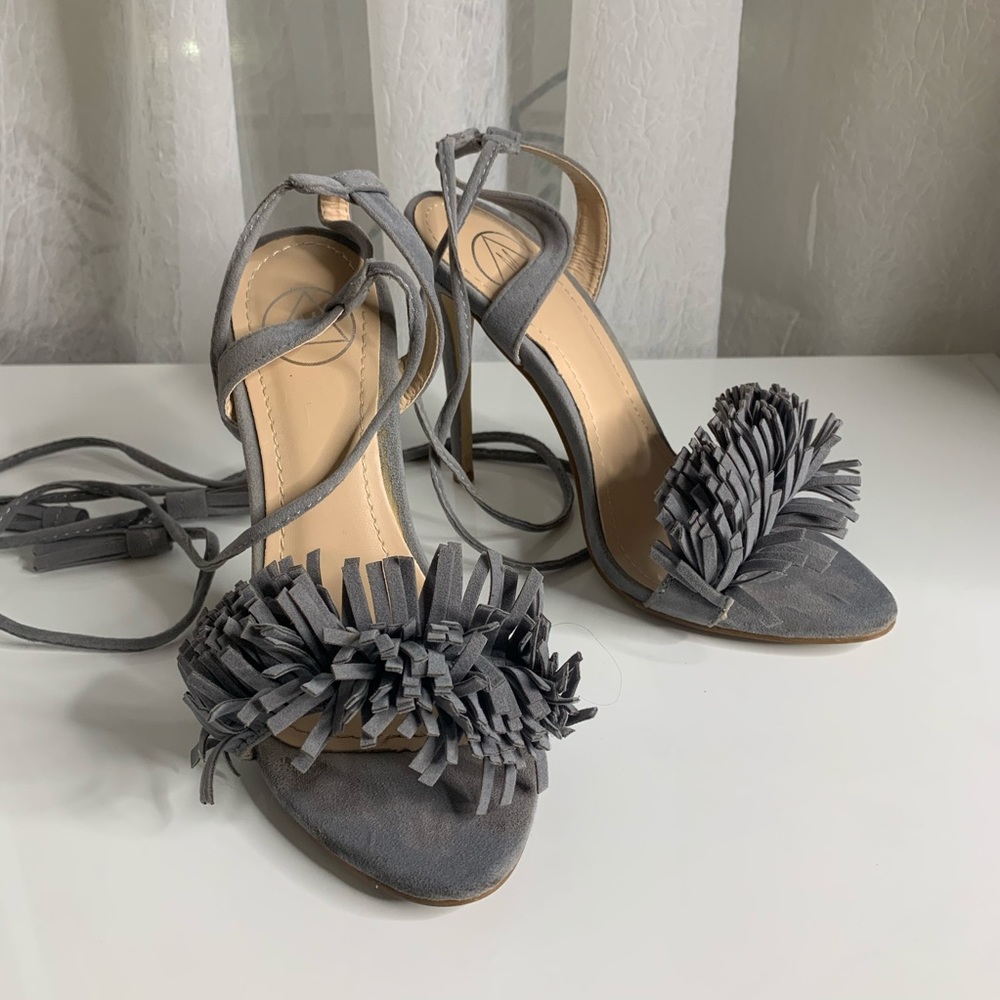 Missguided Fringe Gladiator Heels